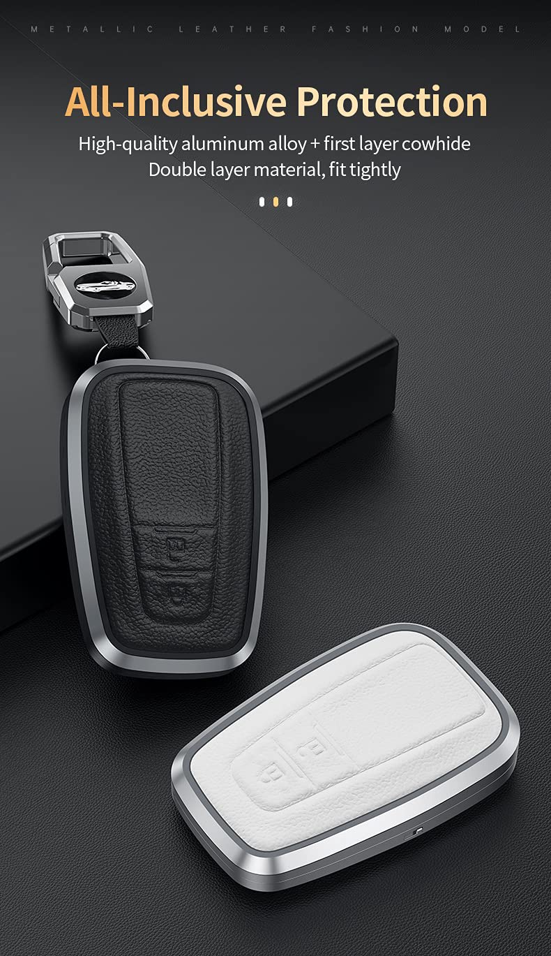ontto Custodia Cover Protettiva per Chiave Telecomando Auto in TPU per Toyota C-HR Camry RAV4 Corolla Yaris Aygo Prius Land Cruiser Hilux Guscio Protettivo Coprichiave Portachiavi 2 Tasti -Argento