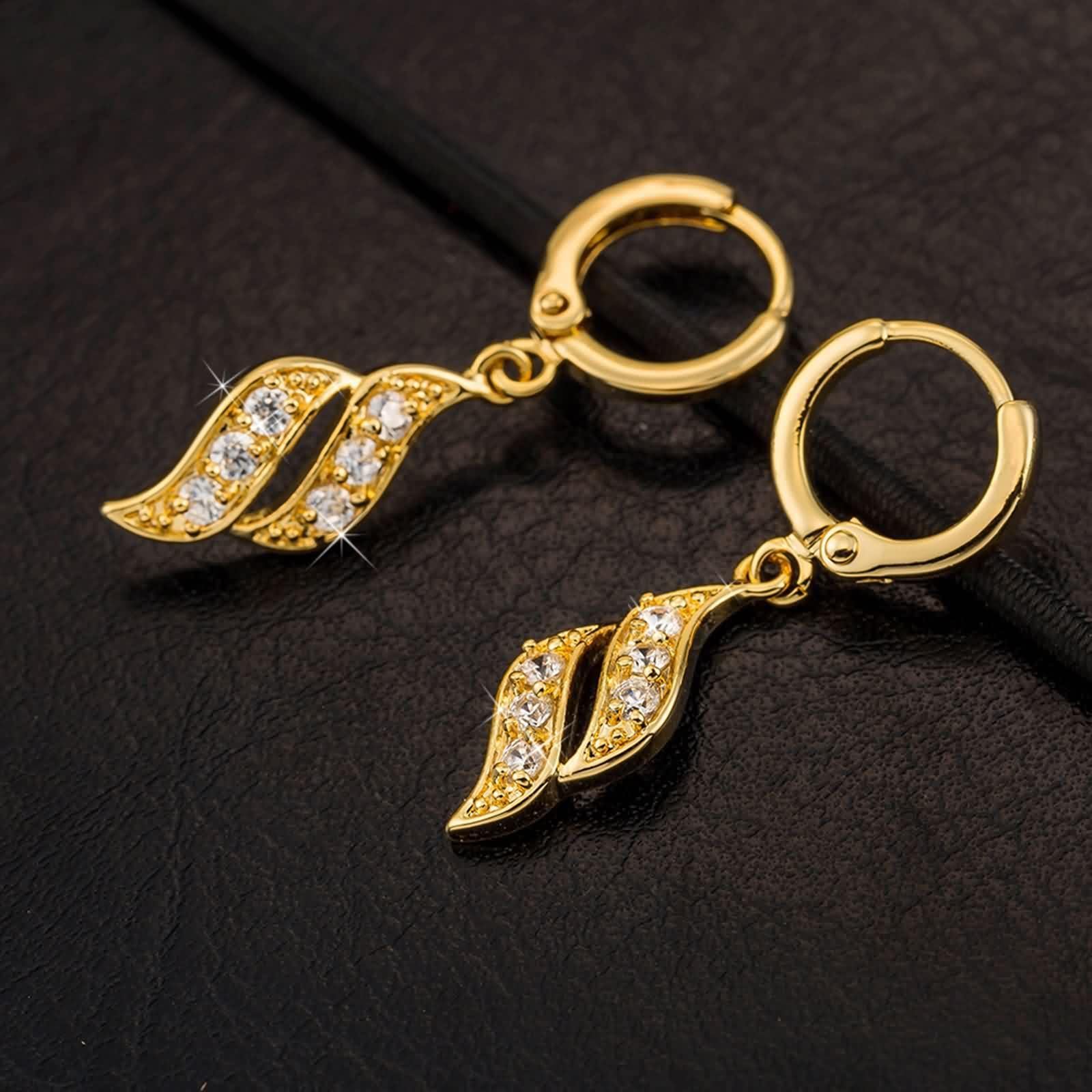 AMDXD Pendientes de aro de oro au750 de 18 quilates para mujer, con moissanita, oro amarillo 750, pequeños