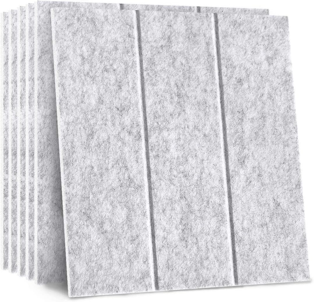 VANCORE Felt Bulletin Board with 30 Push Pins, Large Square Wall Tiles for Photos,Notes,Letter,Memo, 6 Pack Pin Boards for Office