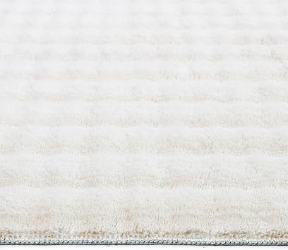 Krem Yumuşak Bubble Kaymaz Özel Taban Peluş Halı Yolluk Yıkanabilir 102