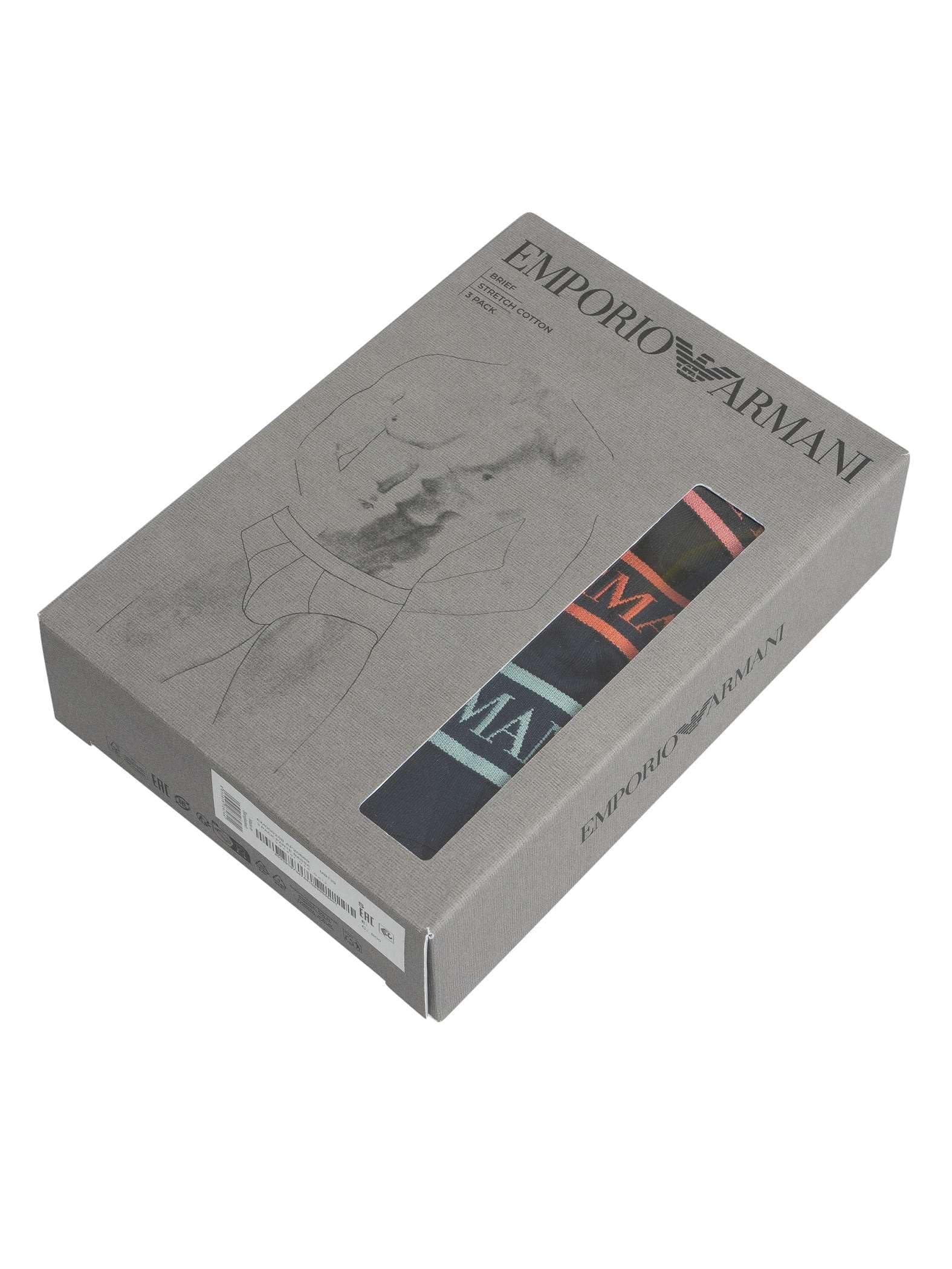 EMPORIO ARMANI Confezione da 3 Slip da Uomo, AR.Blu/AR.Blu/AR.Blu, XL