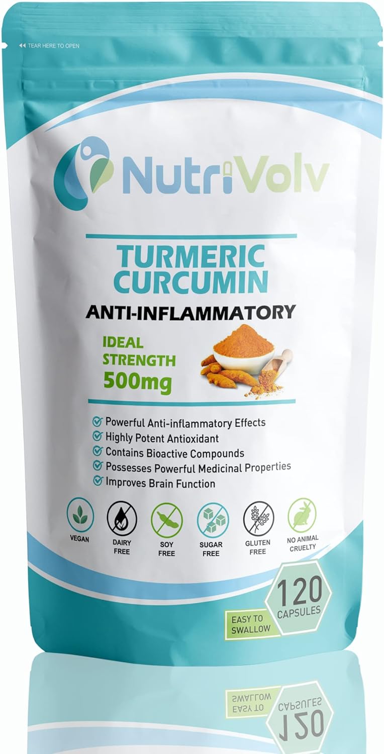 Turmeric Curcumin 500mg Anti Inflammatory & Antioxidant Supplements | 120 Capsules