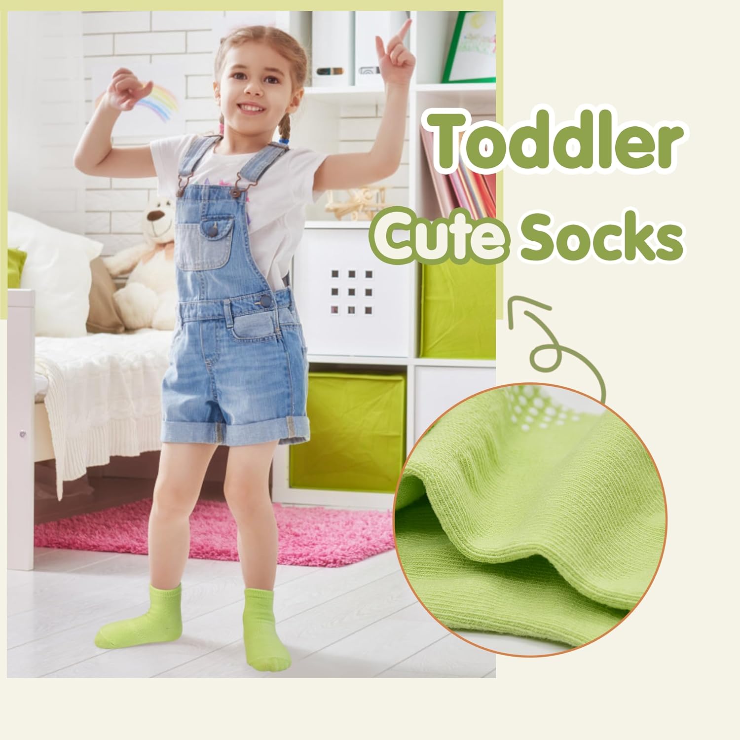 Tphon Toddler Girls Non-Slip Socks Baby Anti Skid Socks with Grippers for Boys Girls 12 Pairs for 0-7 Years Kids Children - Image 3