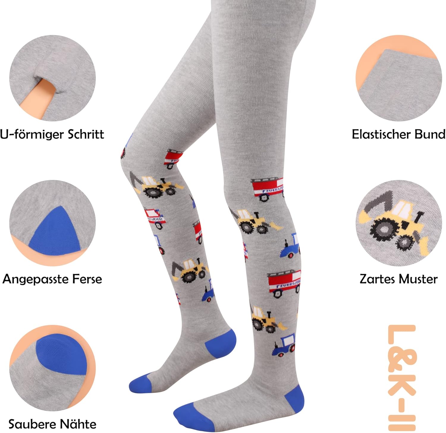 Collant Dinosauri L&K-II Collant Per Bambini Pezzi Motivi Dinosauri,  Cotone E Elastan, Caldi E Colorati Collant Caldi Cotone