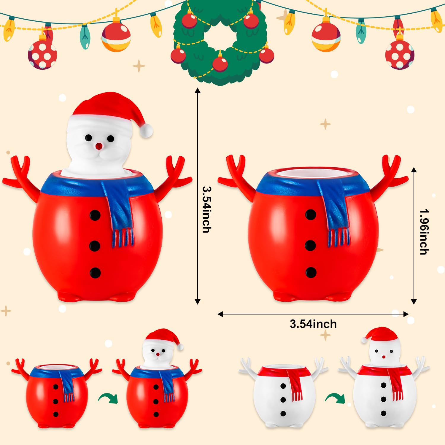 クリスマス雪だるまパッチンピン♡あか Amazon | クリスマス雪だるまスクイーズトイ12個 子供のための雪だるま