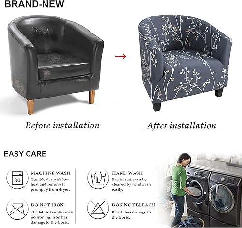 Miniatura 5 de NILUOH Funda para silla de club, funda elástica para sillón, protector de muebles para sala de estar (04)