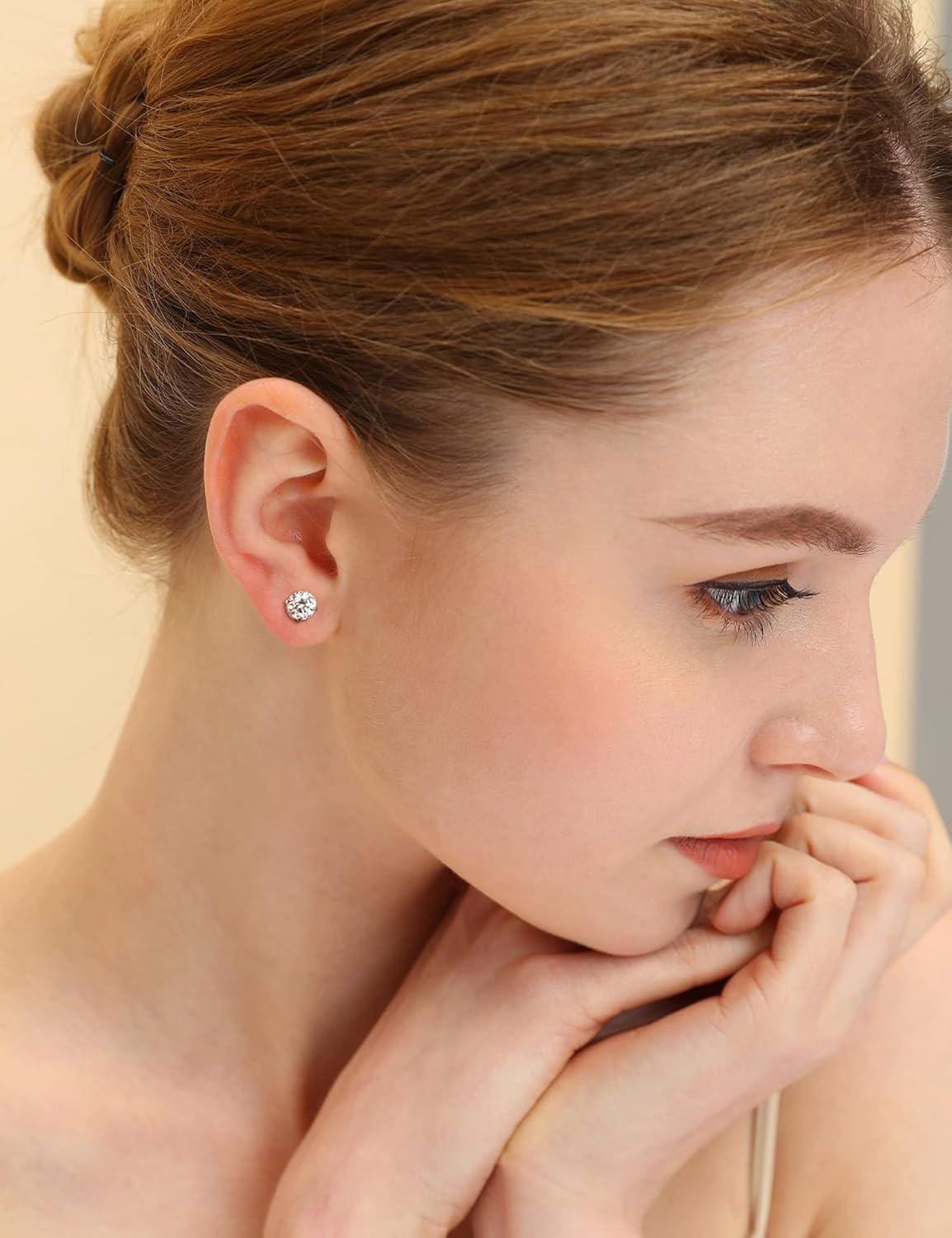 EAMTI 1 Carat 925 Sterling Silver Cubic Zirconia Stud Earrings for Women Round Cut CZ Stud Small Cute Earrings Hypoallergenic (1ct-circular cut) - Image 5