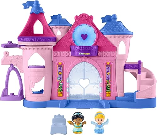 Miniatura 2 de Fisher-Price Little People - Juego de princesa de Disney, luces mágicas y castillo bailarín, juguete musical con 2 figuras para mayores de 18 meses