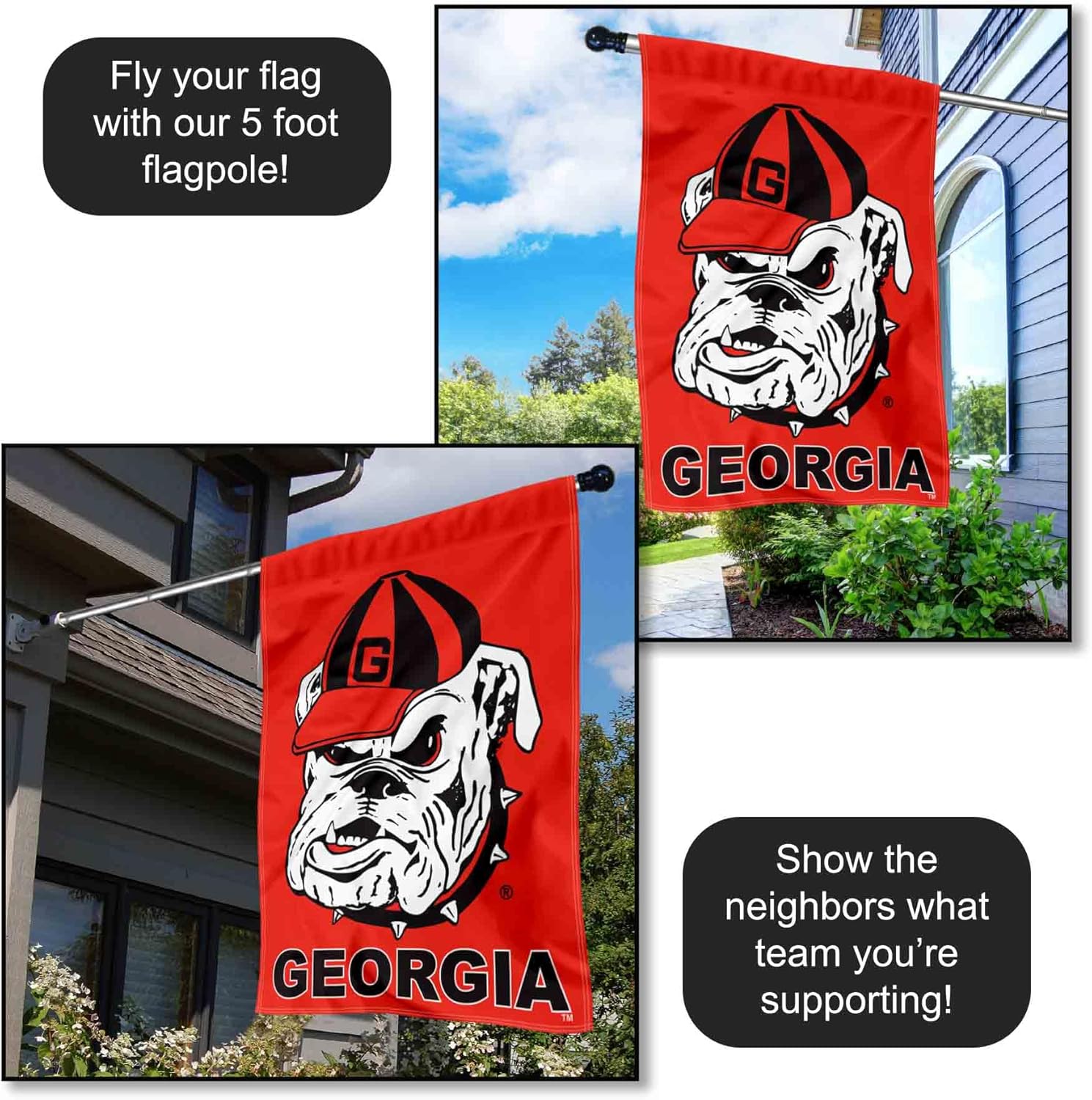 Georgia Bulldogs Double Sided House Flag