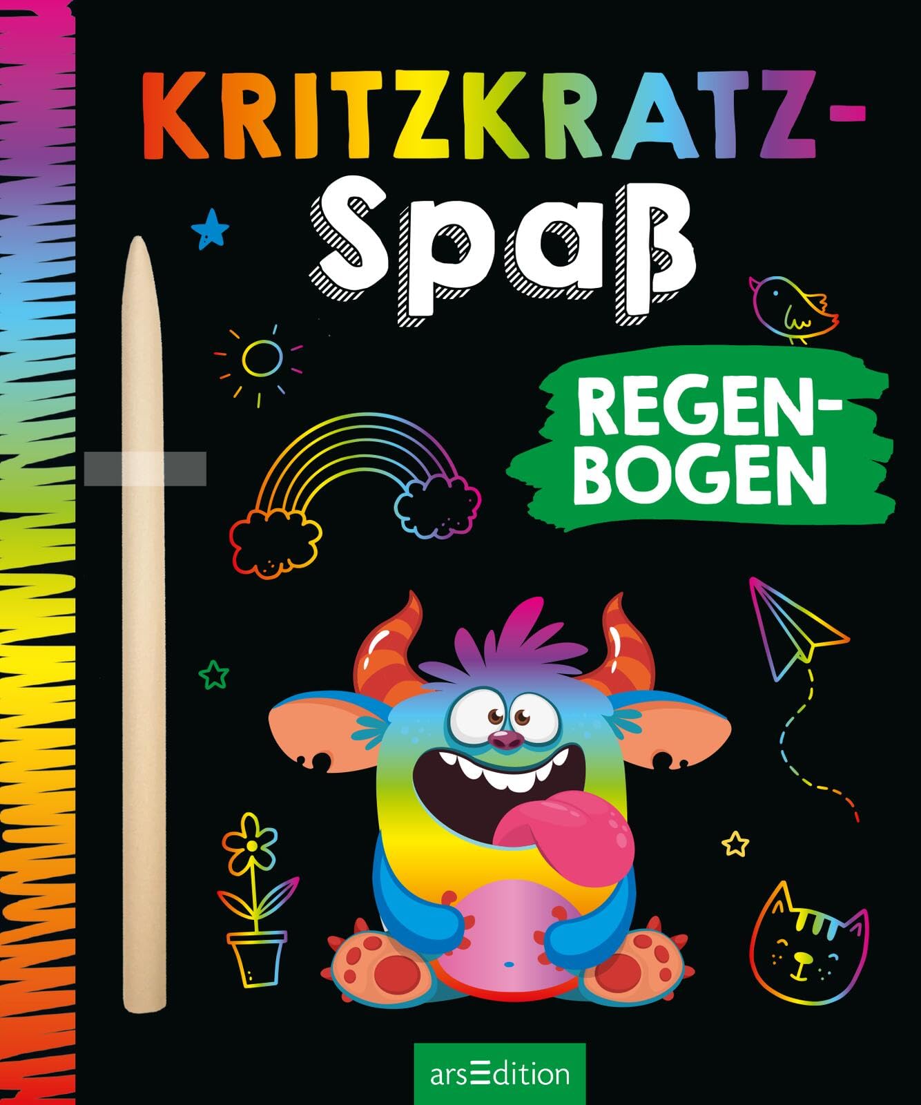 Display Kritzkratz-Spaß: Mit 4 x 5 Ex. | Kreativer Kratzelspaß mit Malideen und Holzstift für Kinder ab 5 Jahren