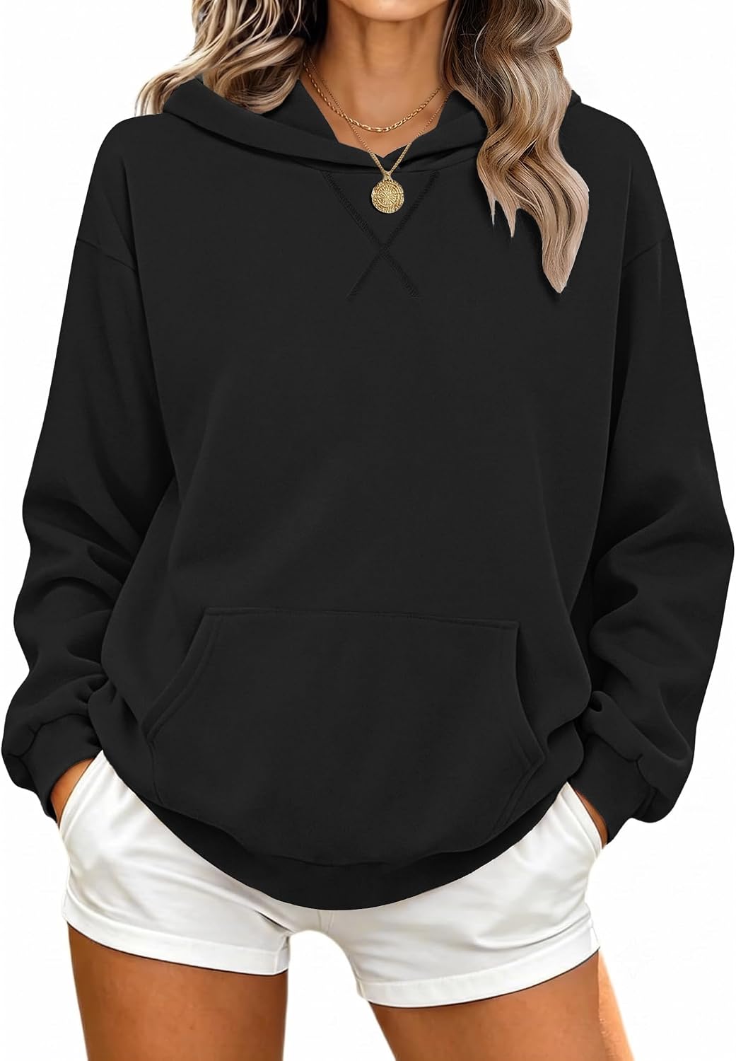 AUSELILY Women Sweatshirt Crewneck Hoodies Pullover Long Sleeve Tops Hooded