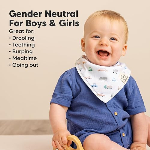 Miniatura 212 de KeaBabies 8 unidades de baberos tipo bandana orgánicos para niñas - Baberos tipo triángulo súper absorbentes para bebés que babean y están en