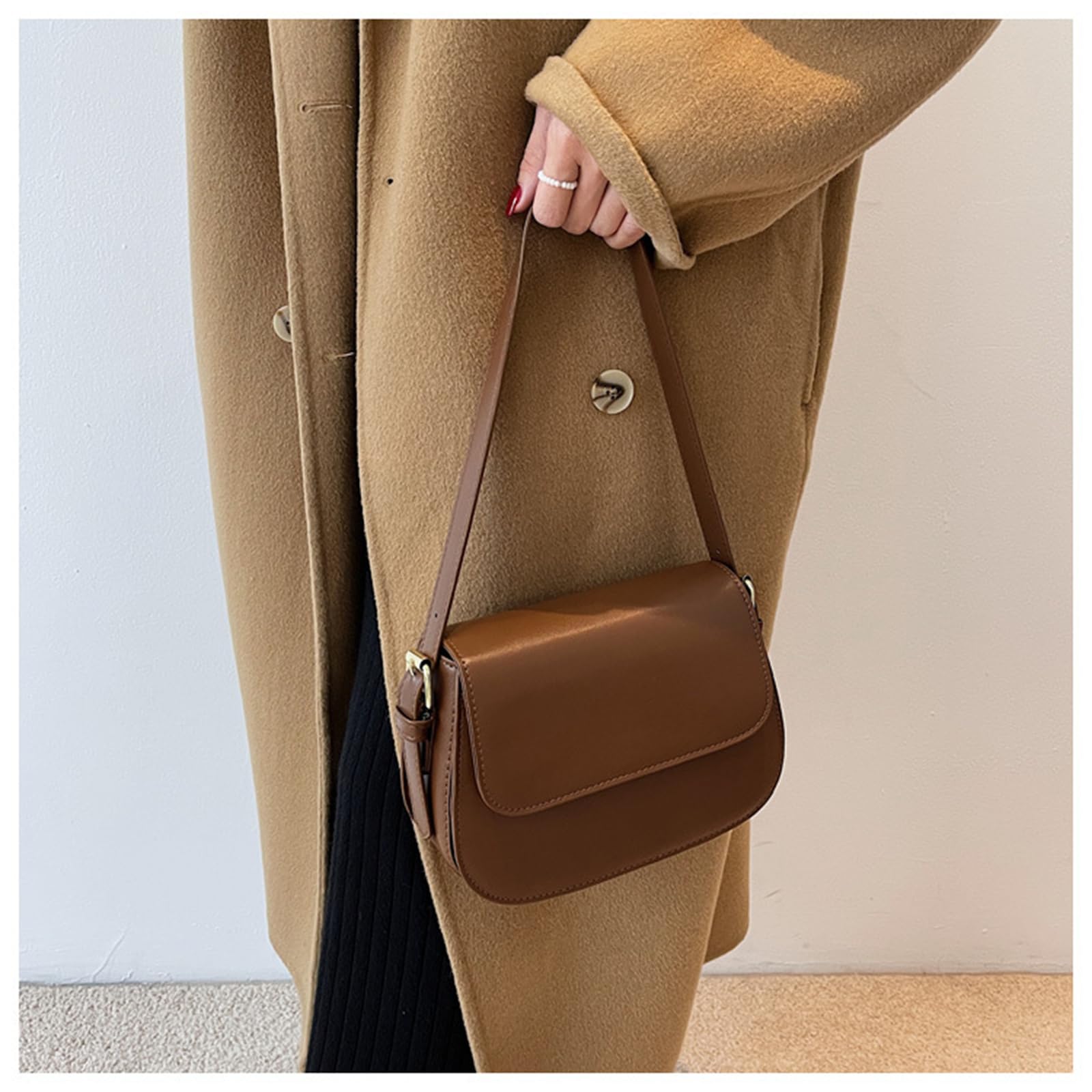 Borsa A Mano da Donna Tracolla Semplice Ed Elegante Piccola Quadrata retrò-Bianco