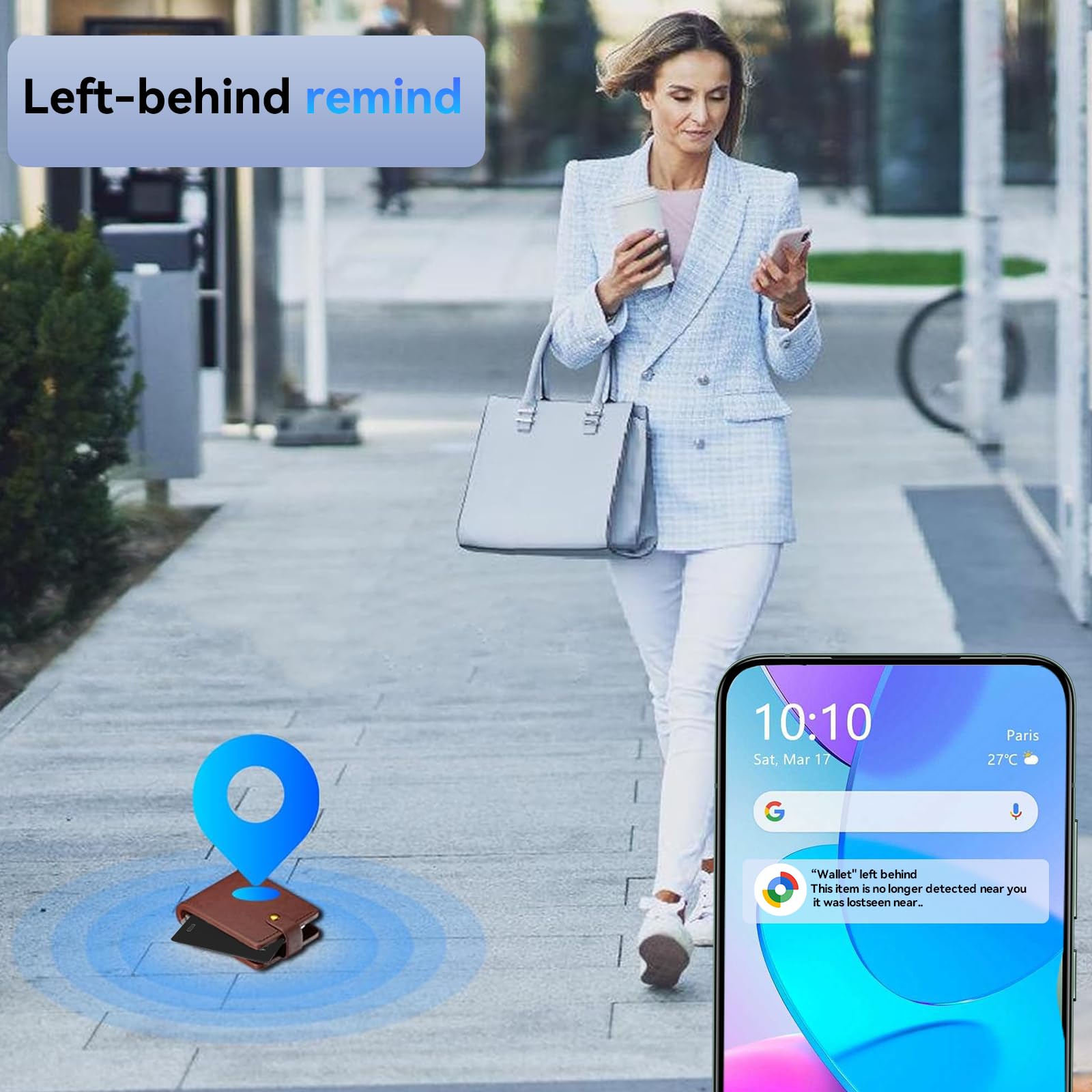 Android Air Tag Carta Wallet Tracker Thin 1.8MM,Smart Tag Card Funzioni Trova di Google (solo Android) localizzatore gps per Android IP68 Impermeabile Bluetooth tracker per Portafogli, Passaporti