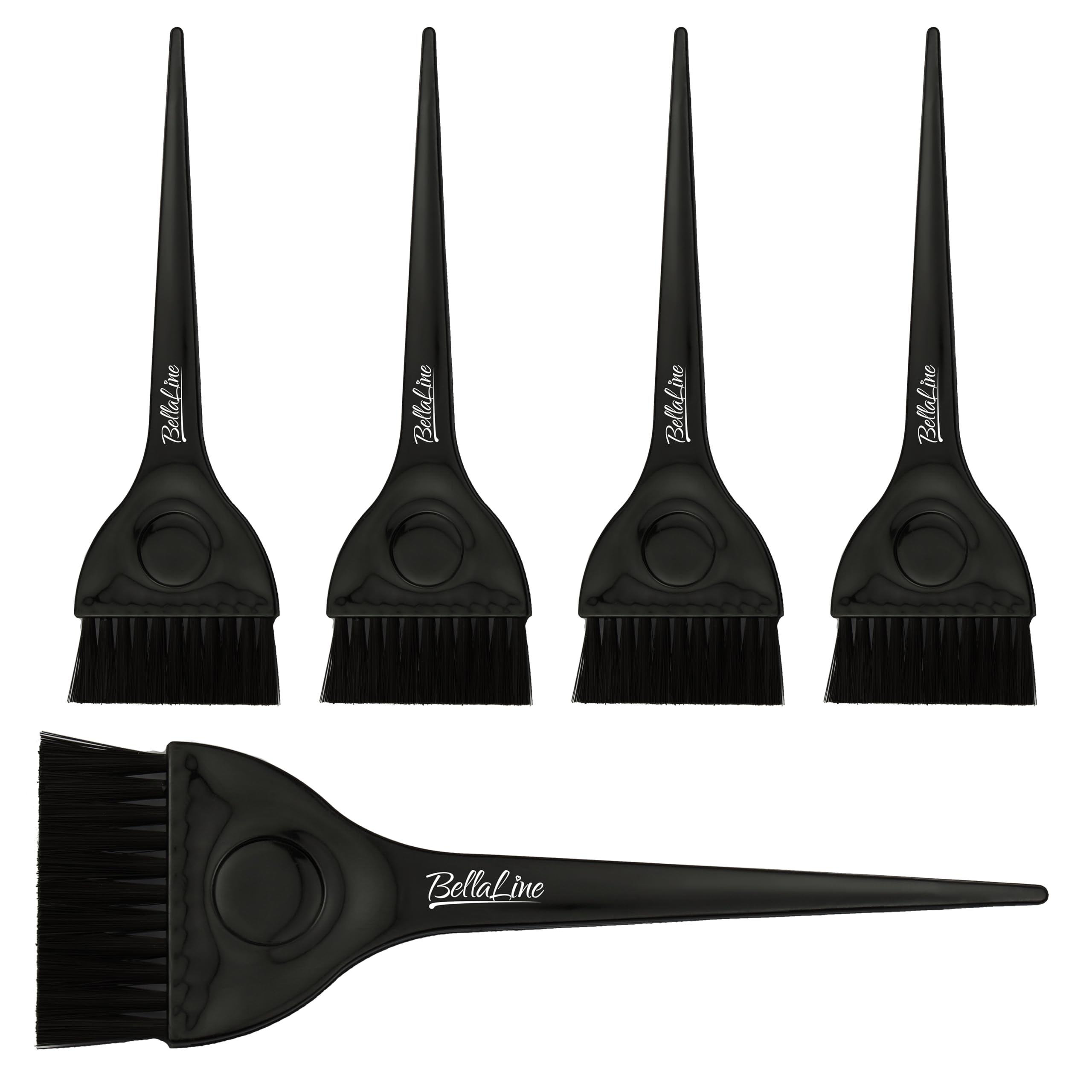 Set di 5 pennelli da colorare – Nero – Pennello professionale per capelli per parrucchiere e casa