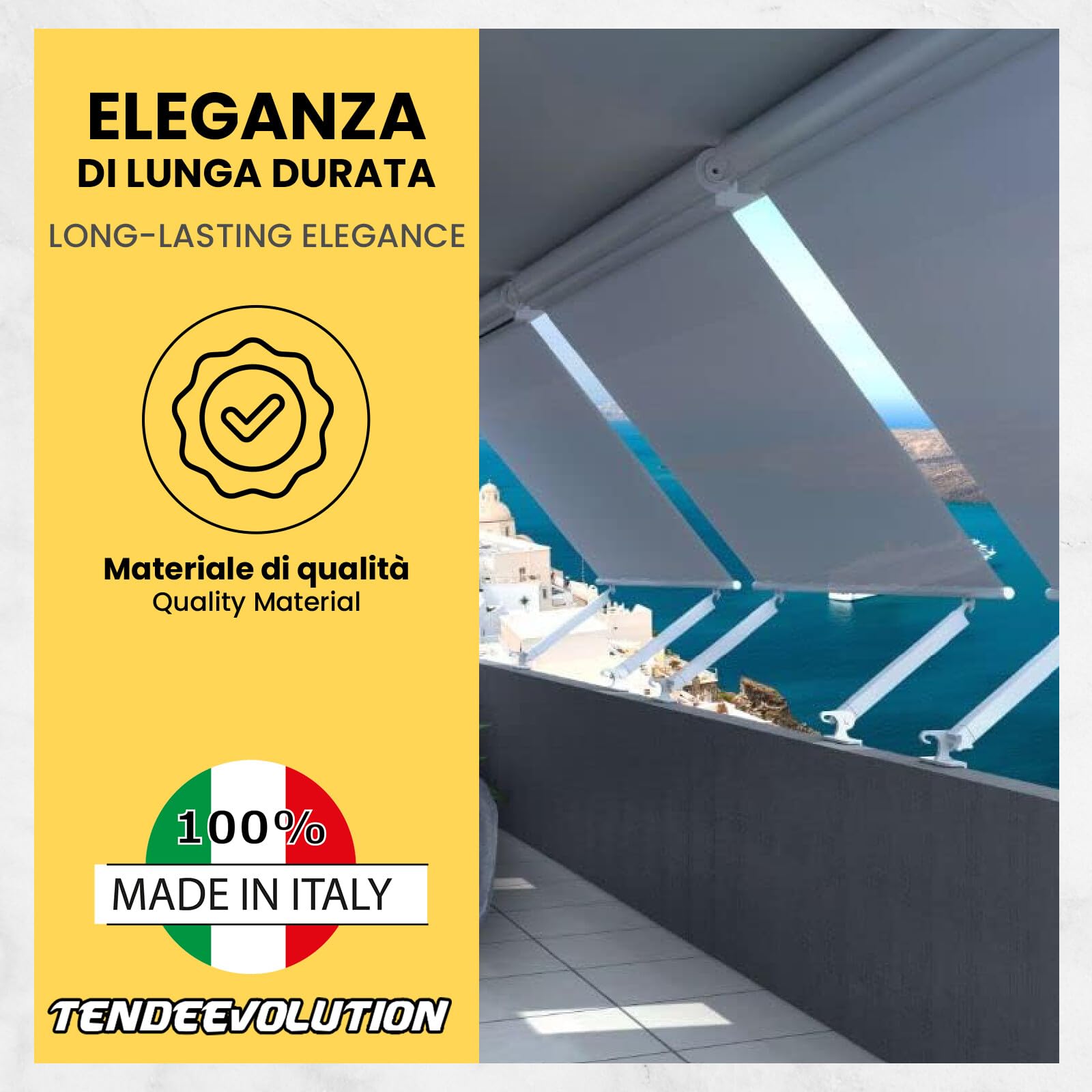 TENDEEVOLUTION Zestaw Naprawczy do Markiz Zewnętrznych – Możliwość Personalizacji Koloru i Rozmiaru. Zestaw z Korbą do Markizy, Uchwytami i Końcówkami (ANTRACYT SZARY 60 MM)