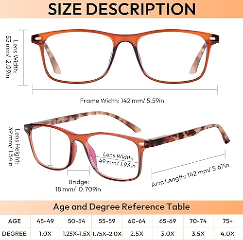 Miniatura 9 de EFE 1.5 lentes de lectura para mujeres, 5 pares de lectores para mujeres, hombres con resorte de bisagra ajustable (mixto)