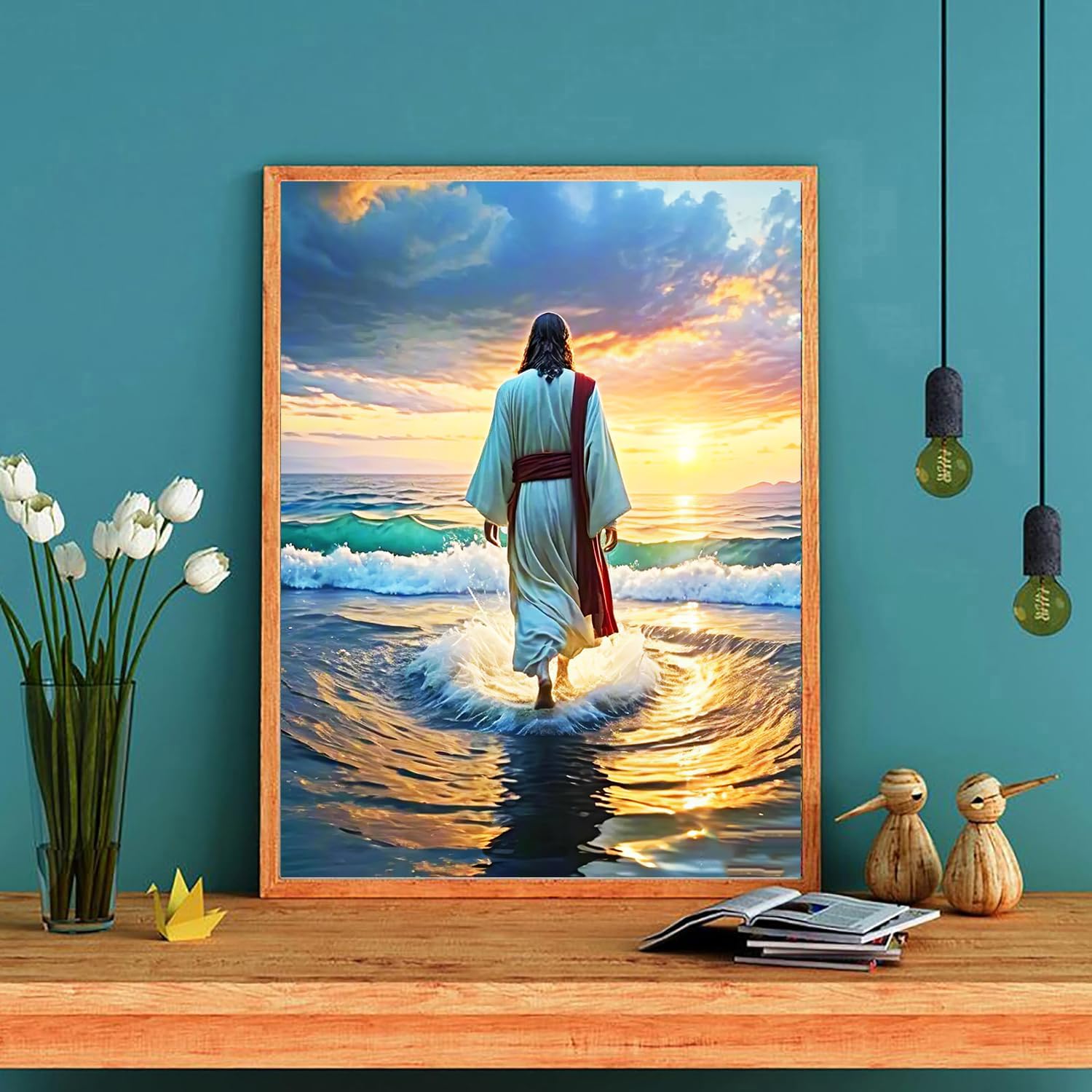 DIY Diamond Art Painting Jesus Kit for Adults, 5D 12x16 Inch Full Round Drill, Religious Wall Decor for Home image 2