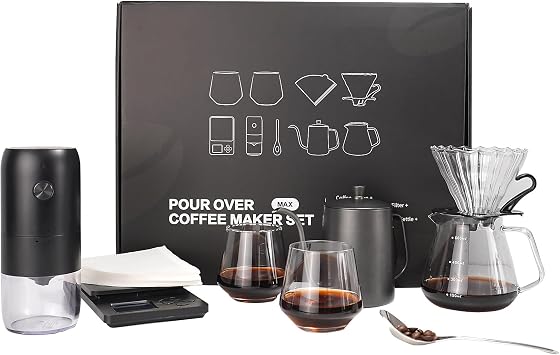 Pour Over Coffee Dripper Set, Coffee Pour Over Maker Kit with Kettle