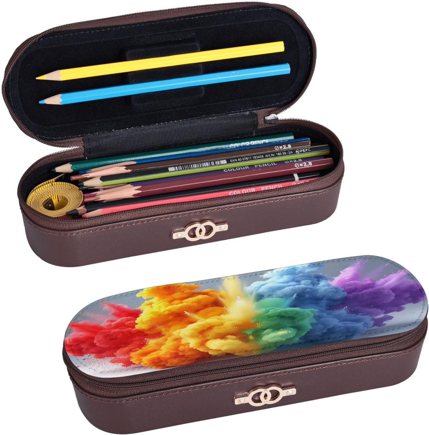 Blooming smoke Leather Multi Slot Pen Storage Case image 2