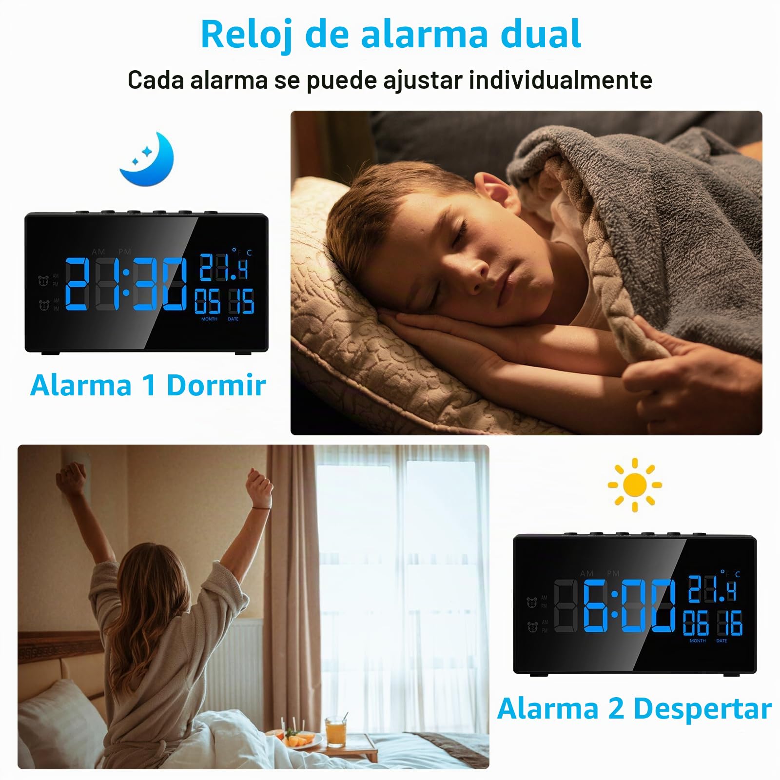 MiniCamara Oculta HD 1080P Spy Camara WiFi Despertador, 2.4/5Ghz WiFi Camara Espia Oculta Invisible Compatible con Visión Nocturna y Detección de Movimiento, App Vigilancia Remota
