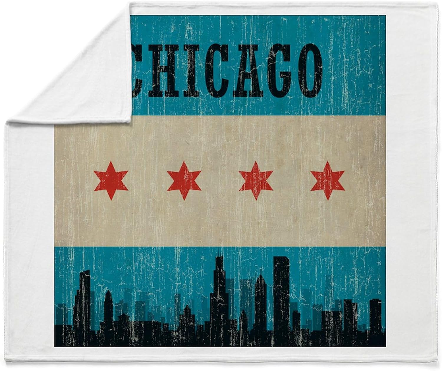 CafePress Vintage Chicago Skyline Throw Blanket Super Soft Fleece Plush Throw Blanket, 60"x50"