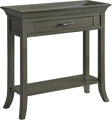 Miniatura 20 de Leick Home Mesa de Consola Mission, Madera Maciza, 1 Cajón de Almacenamiento, Estante de Exhibición Inferior, Profundidad Estrecha, Fácil Montaje,