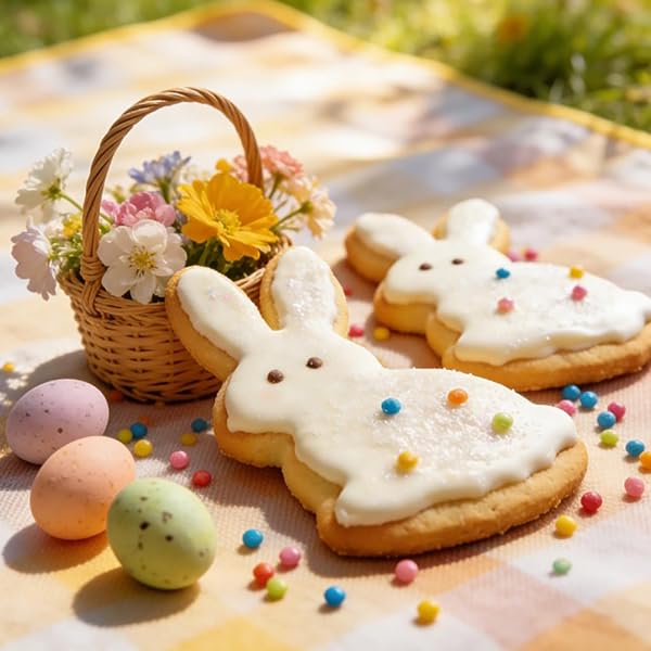 Lot de 8 emporte-pièces de Pâques en acier inoxydable avec lapin, œuf, carotte, poussin et papillon, pour décoration de Pâques - 5