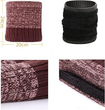 Daysskk Bonnet Echarpe Gants Femme 3 en 1 Bonnet Hiver Tricoté Femme