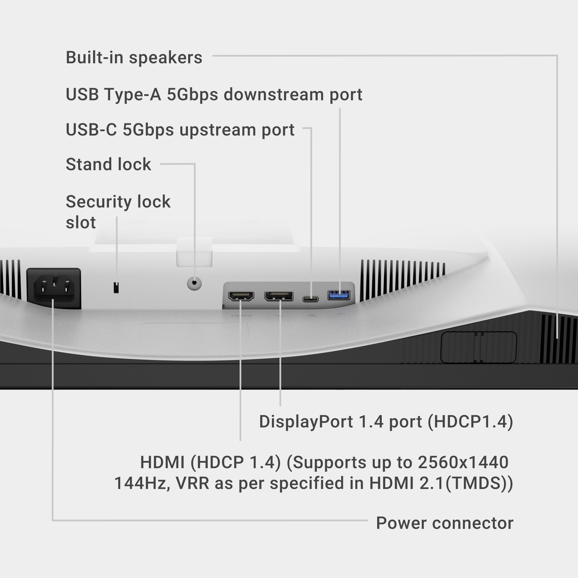 Dell 27 Plus S2725DC QHD Wyświetlacz QHD USB-C 27" QHD (2560 x 1440) 144 Hz 1 ms, 2 głośniki 3 W, złącze USB-C/HDMI/DisplayPort 1.4, wysokość/pochylenie/obrotowe, AMD FreeSync - popiół biały