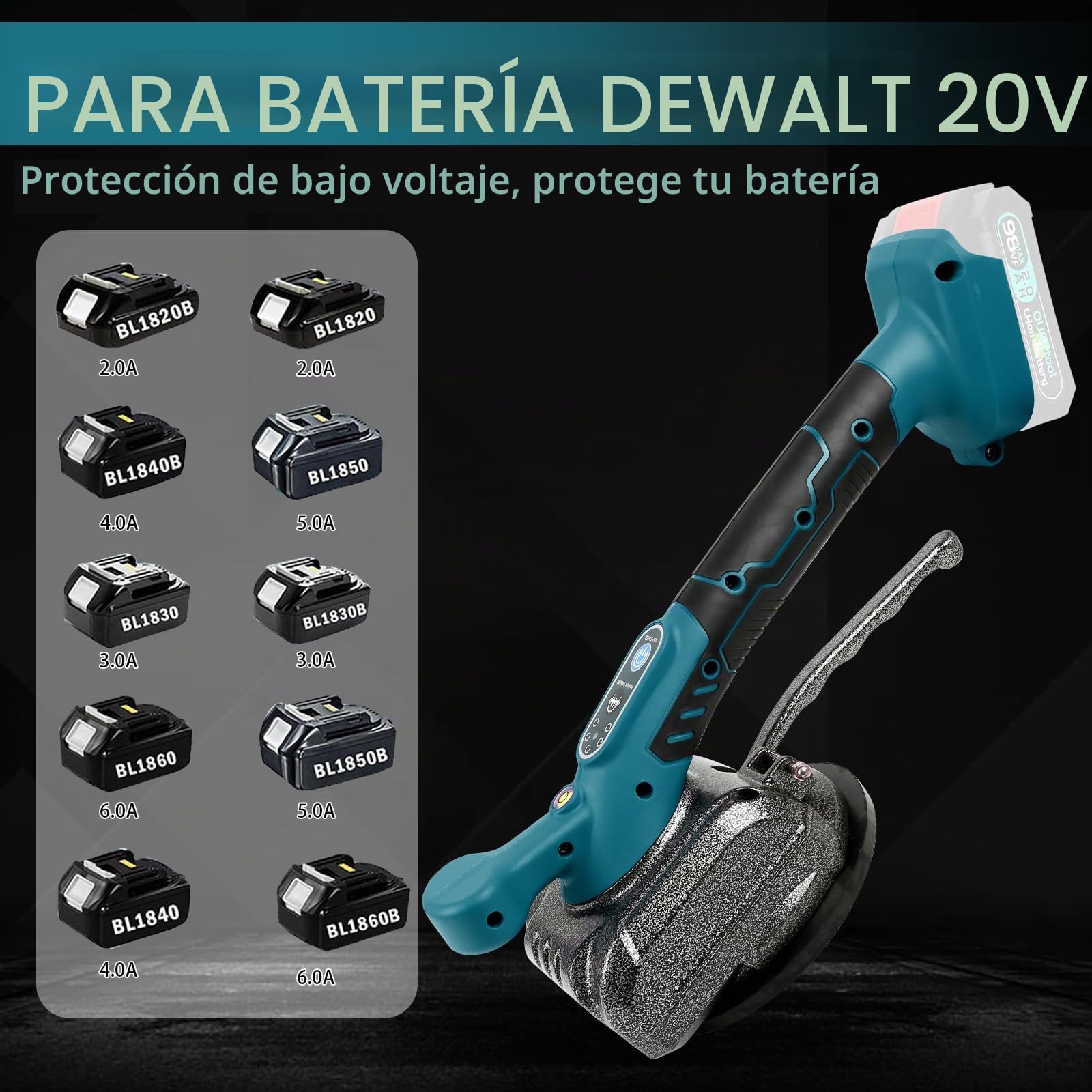 Máquina vibradora de azulejos para Makita 18 V, dispositivo de vibración con ventosa de 4,7 pulgadas, 5 velocidades ajustable, capacidad de 60 kg, adecuada para 39 x 39 pulgadas y menos (Blue-A)