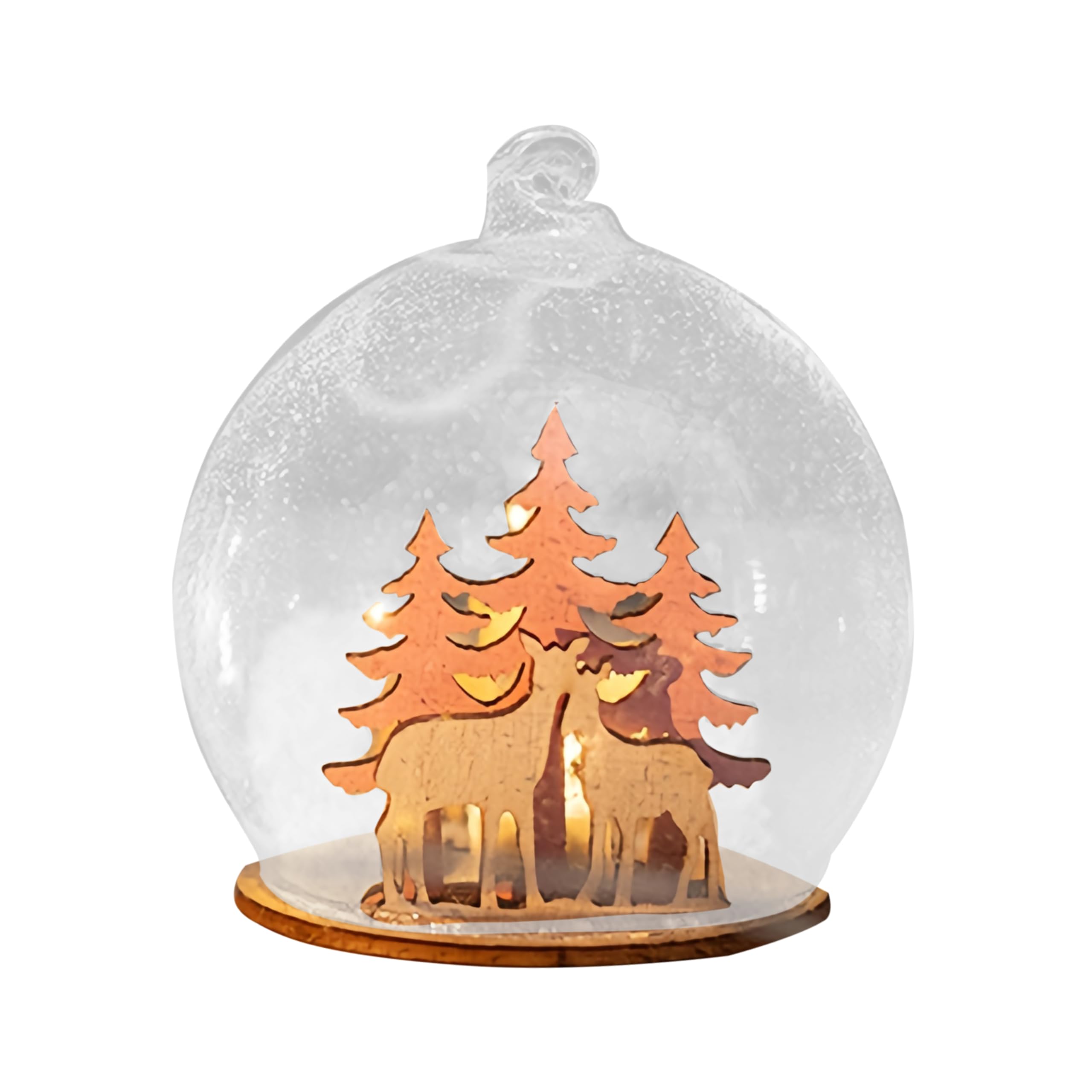 Carotoe D Glowing Tree Hanging Pendants Christmas Celebration Lights Glowing Tree Ornament Sturdy Glass Party Ecors Sphere