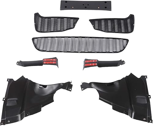 Miniatura 7 de PENSUN M3 - Kit de cubierta de parachoques delantero estilo reajustado con borde delantero sin PDC y agujeros para luces antiniebla, apto para BMW