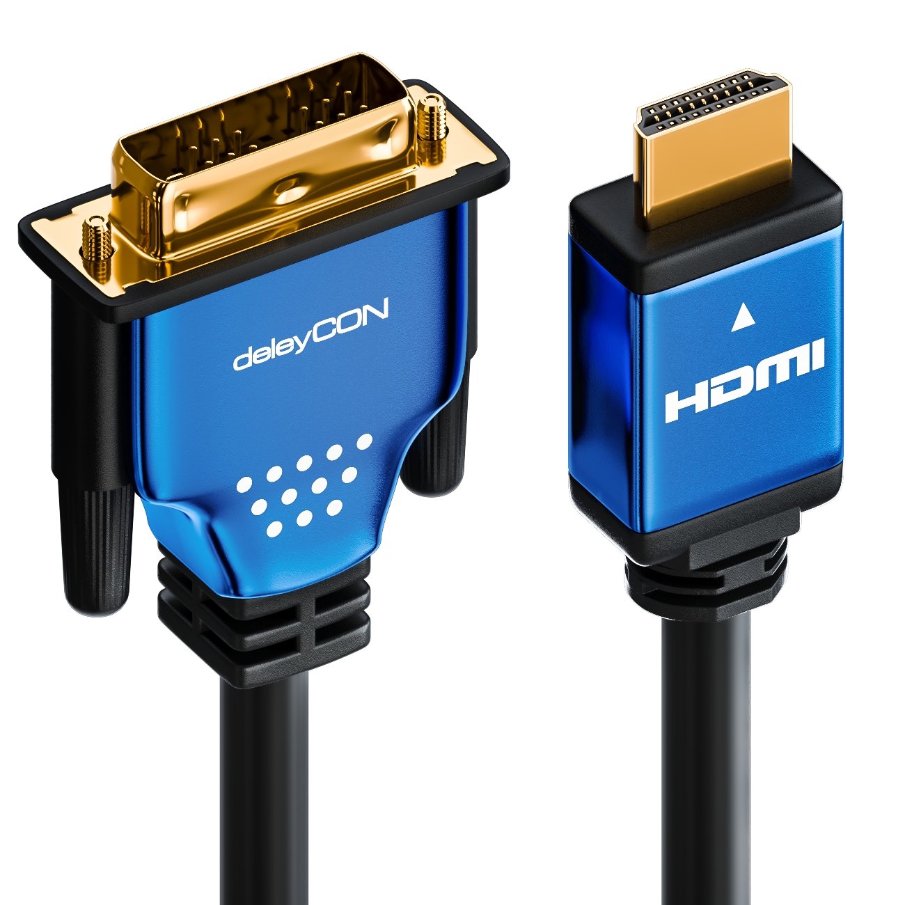 deleyCON 1,5m Cavo HDMI a DVI ad Alta Velocità - 1080p Full-HD 3D Ready - Cavo Monitor da HDMI a DVI