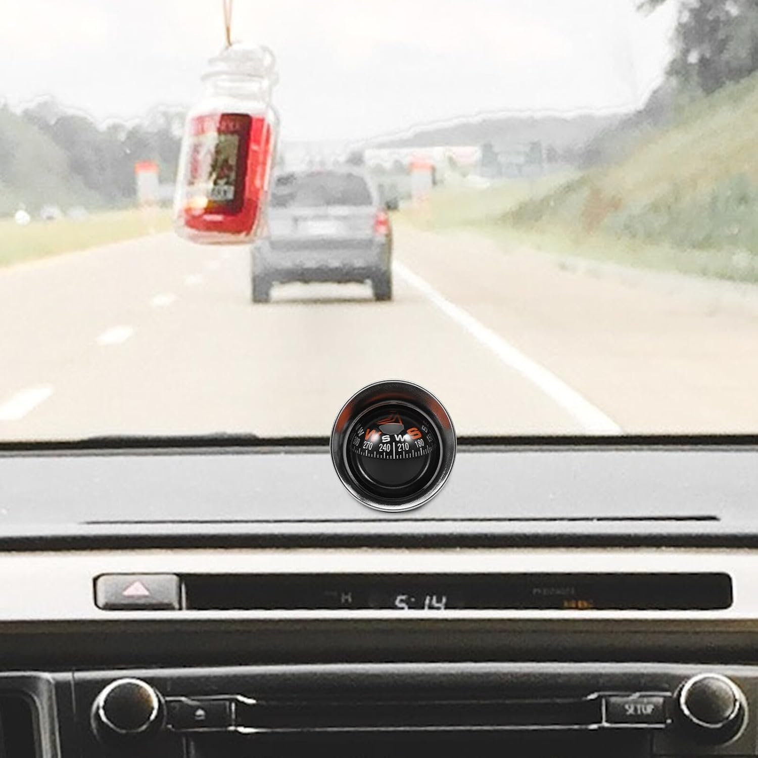 ibasenice Car Dashboard Compass Ball with Adhesive Double-Sided Tape, Small Marine Navigation Direction Compass for Vehicle and Boat Interior Decoration