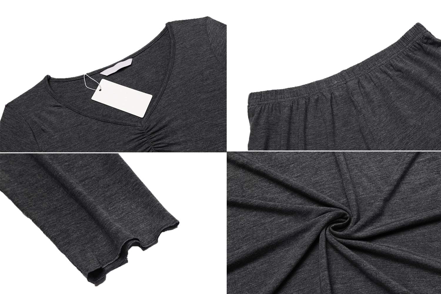 MAXMODA Pigiama Donna Pigiami Due Pezzi Maglietta Manica Lunga e Pantalone Lungo S-XXL