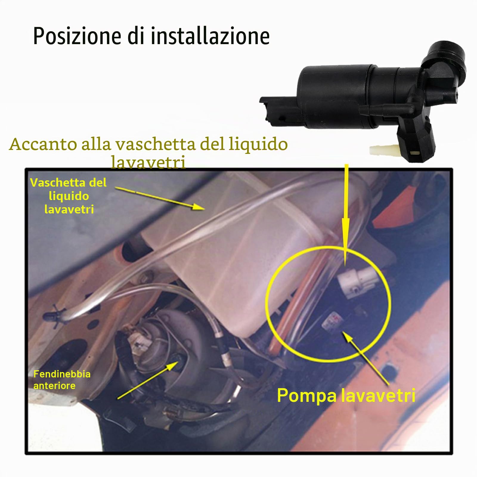 XUKEY Pompa Lavavetri per Auto 8200194414 7700428386 4410722 Pompa Lavavetri per Auto Compatibile con Peugeot 106 107 207 208 307 308 407 508 807 1007 3008 5008 Partner Tepee Combi