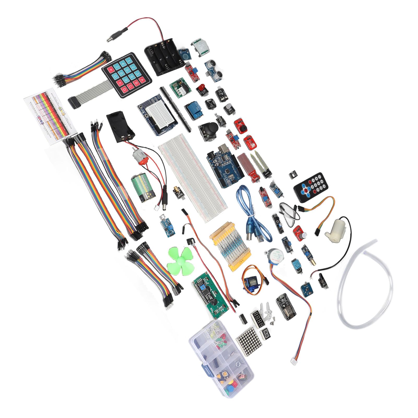 Kit Scheda di Sviluppo Starter Kit Sensore Scheda Madre ABS con Programmazione Scratch Set di Apprendimento IoT Portatile per Studenti Principianti e Creatori