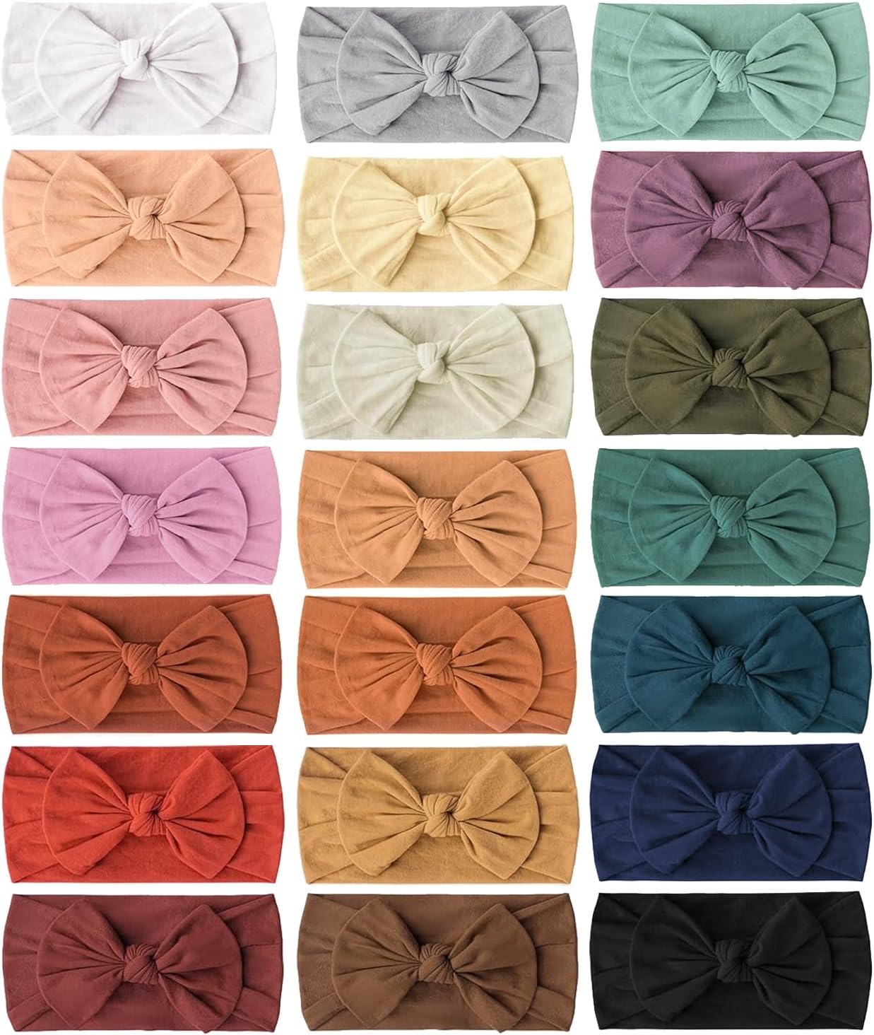 Prohouse 21PCS Baby Nylon Headbands Hairbands Hair Bow Elastics for Baby Girls Newborn Infant Toddlers Kids