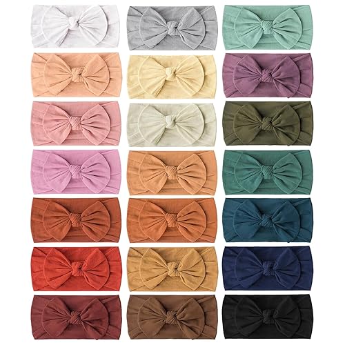 Prohouse 21 diademas de nailon para bebés lazos elásticos para el cabello para bebés niñas recién nacidos niños pequeños y niños