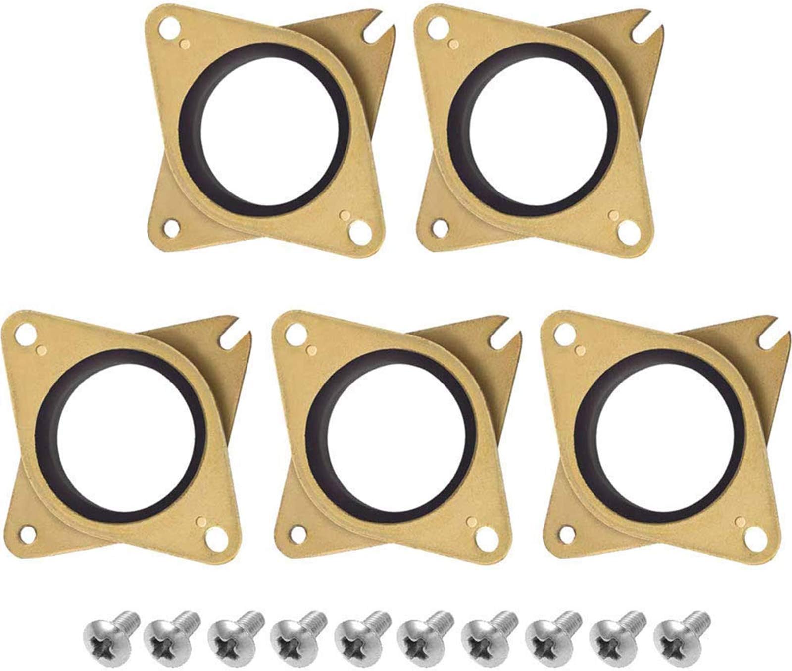 5 Pcs Stepper Motor Steel and Rubber Vibration Damper + 10 Pcs M3 5mm Screws for CNC, NEMA 17 3D Printer (A)