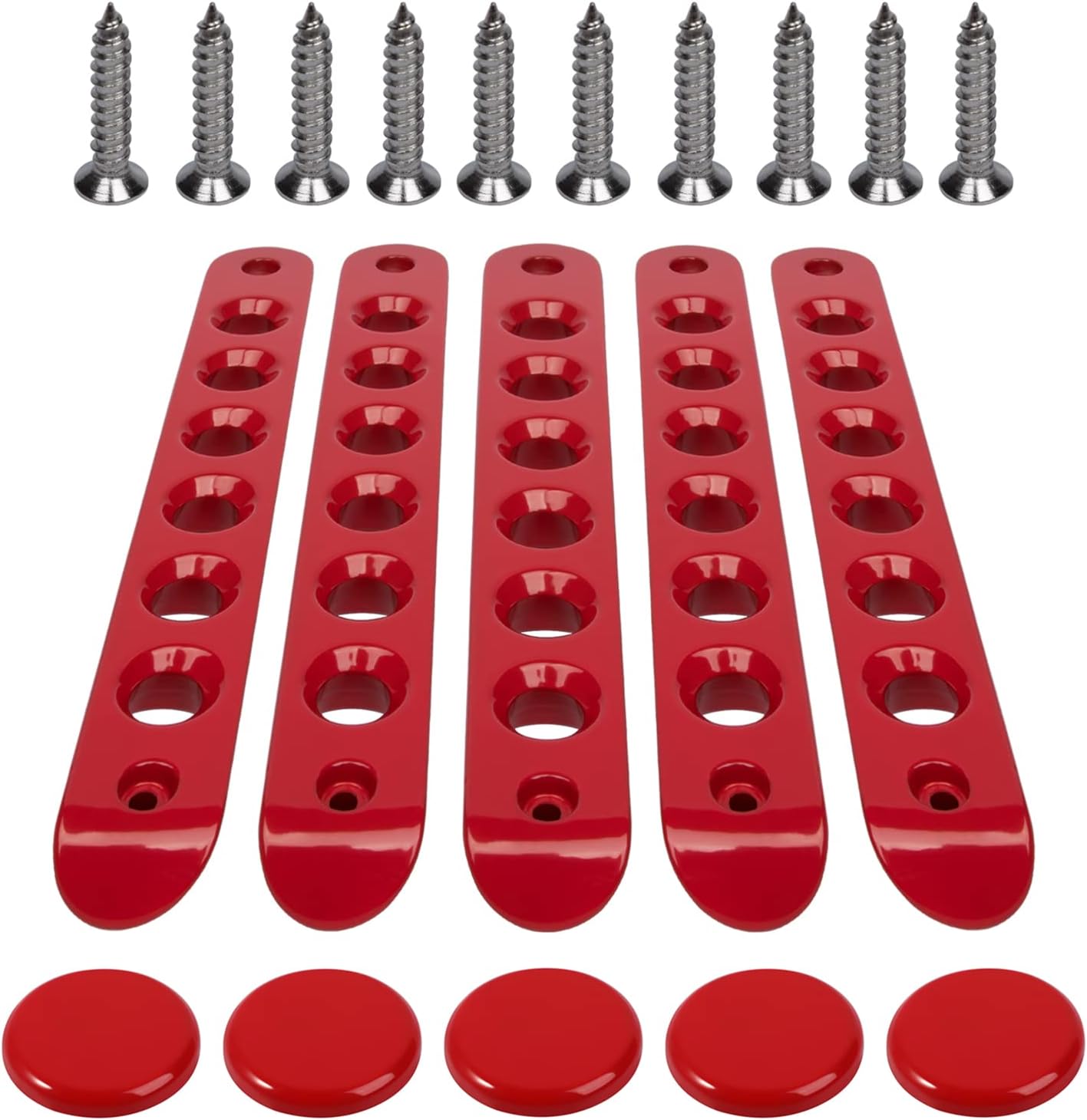 Side Door handle insert Grab Handle & Push Button Knobs Cover Trim Fit for Jeep Wrangler JK JKU 2007-2018(Red)