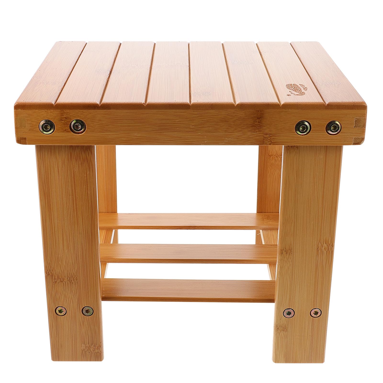 Petit tabouret carré en bambou robuste avec finitions premium