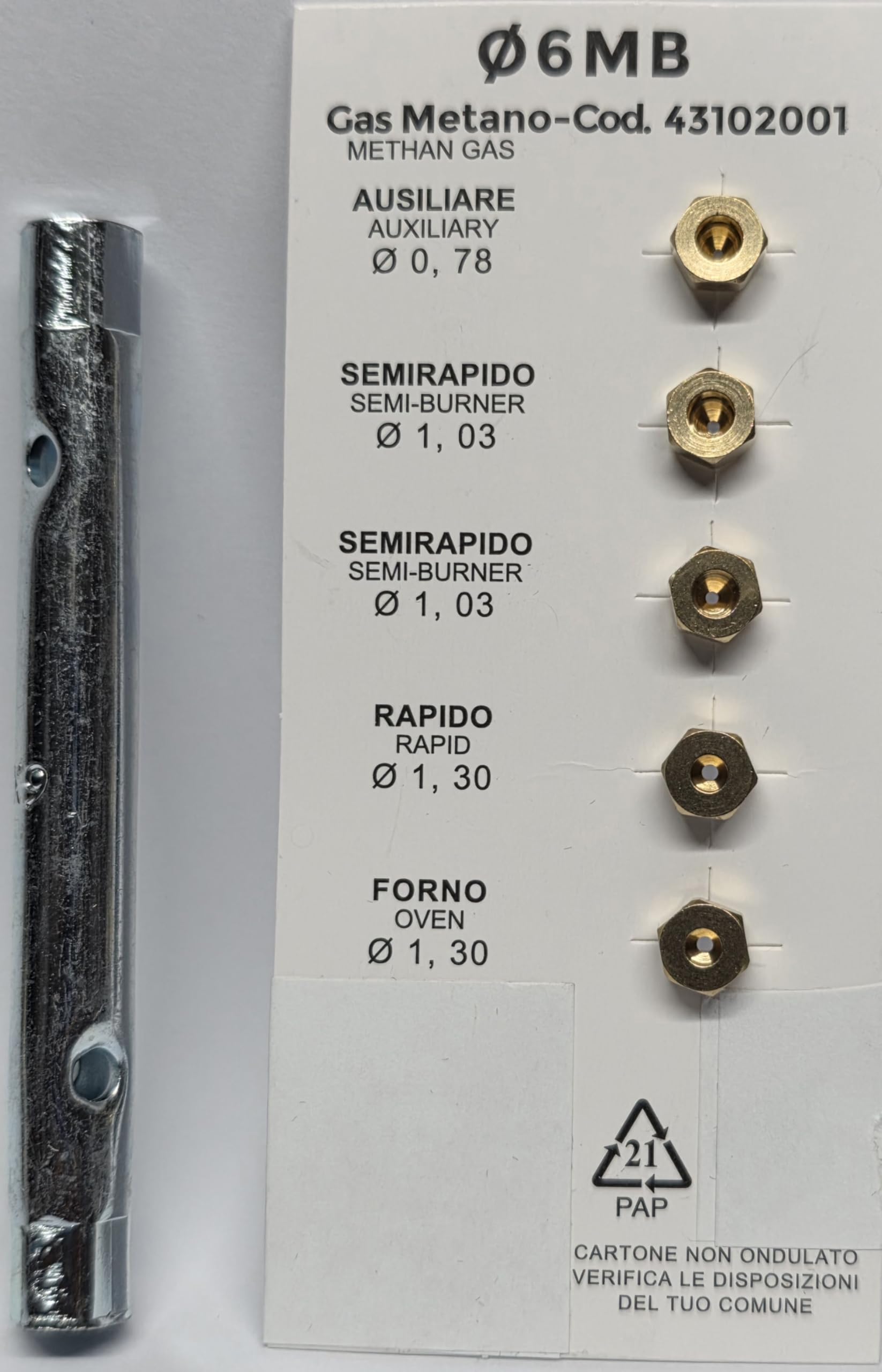 Kit Iniettori Gas Metano Da 7mm Per Piani Cottura E Forni Indesit – Ugelli Dorati A Vite