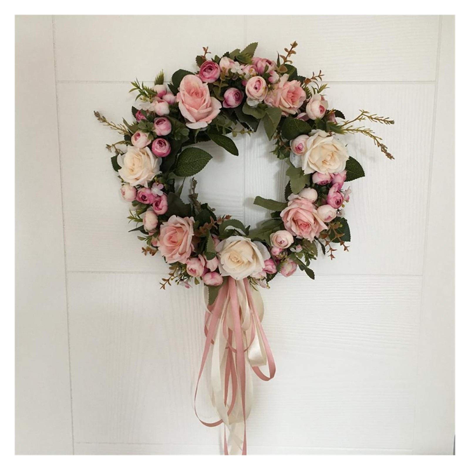 Guirlande de roses artificielles 40cm couronne de Noël et fleurs pour porte