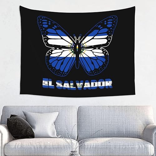 Póster de tapiz de bandera de El Salvador de mariposa de 29 x 37 pulgadas, decoración del hogar, decoración para colgar en la pared, dormitorio,