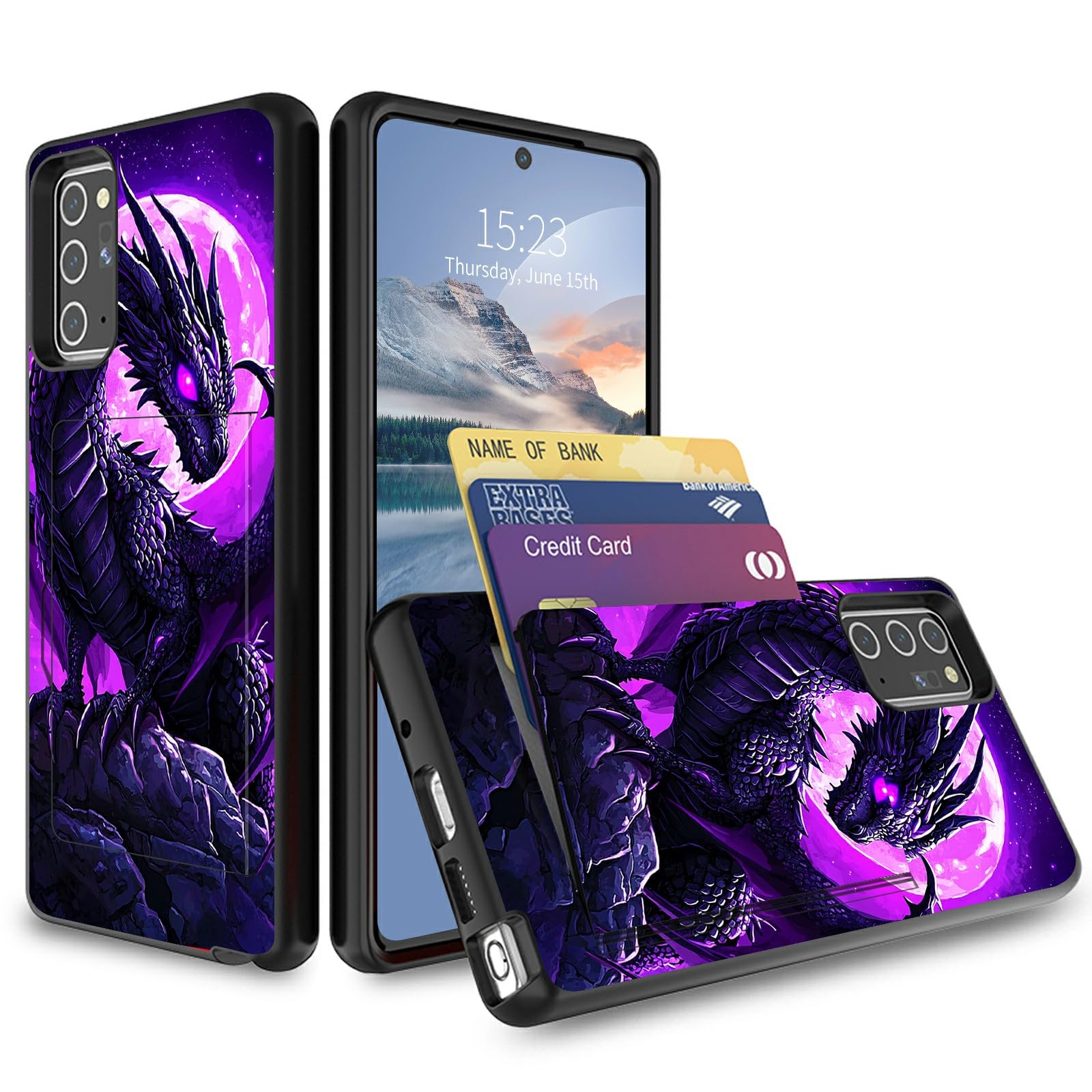 HEAKIERG for Samsung Note20 Ultra 5G 6.9" Wallet Case with Card Holder, Dual Layer Protection Full Body Shockproof Kickstand Case for Samsung Galaxy