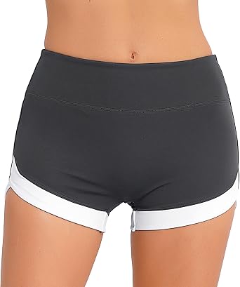 JEYPINMI Womens Sports Shorts High Waist Stretch Running Exercise Gym Yoga Compression Workout Shorts