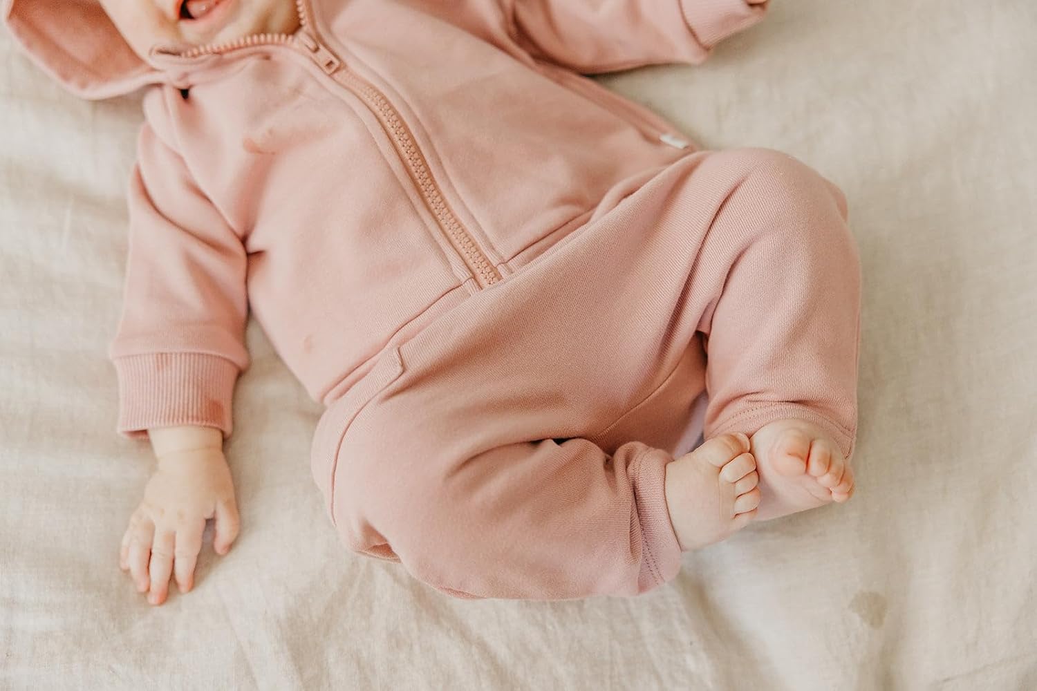 Copper Pearl Pocket Pant: Baby Pants Designed for Diapered Bums, Sizes 0-3 Months to 18-24 Months, Elastic Waistband Baby Joggers, Adorable Baby Sweatpants with Pockets - Mae 3-6M