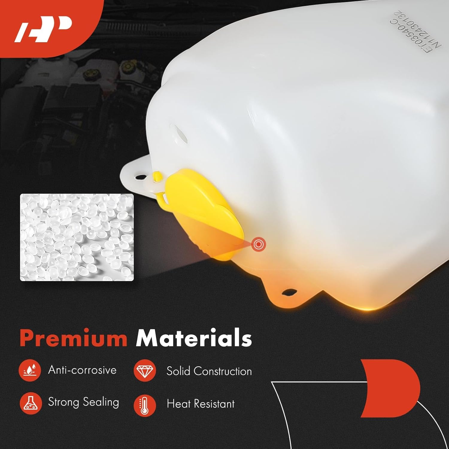 A-Premium Engine Coolant Overflow Recovery Reservoir Tank [with Cap] Compatible with Subaru Outback 2000-2004, Legacy 2000-2004, Baja 2003-2006, 2.5L, Naturally Aspirated Only - Front